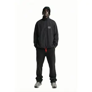 JOSH Men's premium crispy nylon long sleeve half zip pullover jacket