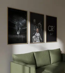Ronaldo set of 3 Poster, Sports Poster, Football Poster Product without frame