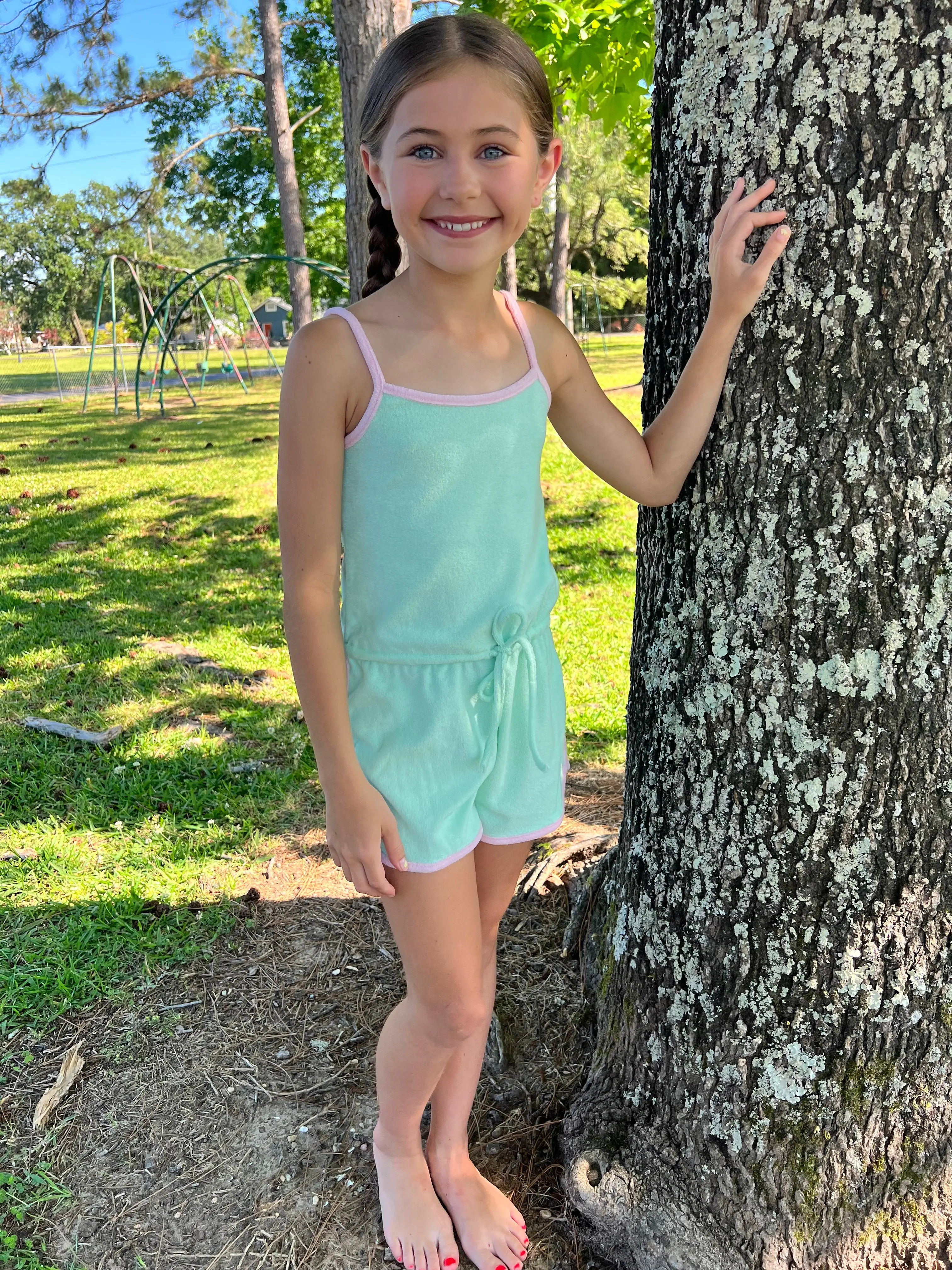 Mint Terry Romper