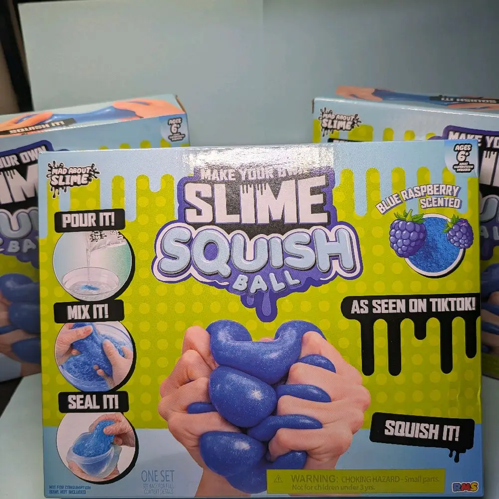 DIY Fidget Toy and Stress Relief Kit. Squish Ball!!  for ages 6+ ( Blue Raspberry Scented )