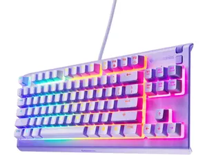SteelSeries Apex 3 TKL Aqua RGB Gaming Keyboard - Tenkeyless Compact Form Factor, 8-Zone RGB Illumination, Water and Dust Resistant, Whisper-Quiet Gaming Switch - Lavender
