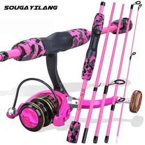 Sougayilang Portable 5 Sections Fishing Rod Combo Fishing Rod and 1000 -3000 Series Spinning Reel Set   Pesca Fishing Tackle