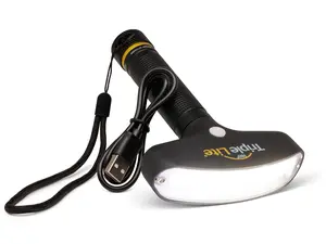 TripleLite TL1000 180° Wide Beam Rechargeable LED Flashlight, 1000 Lumens, Patented 180° Wide Beam Flashlight with 3 LED Bulbs, USB-C Charging, Magnetic Handle, Lanyard, Water Resistant, Black