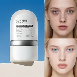 HUNMUI Korean-Style Beauty Filter Makeup Primer, Facial Primer with Watery Cushion Foundation in Bright Light Beige, Long-Lasting, Refreshing, Non-Sticky Before Makeup, Achieves Natural No-Makeup Look