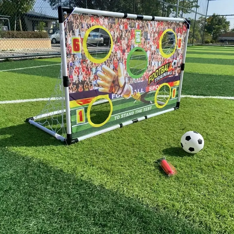 Youth Football Goal Frame Set, 47-in Portable Polypropylene Net Frame with Classic Shooting & 5-Hole Precision Training Modes, Scoring Targets, Accessories for Children’s Indoor/Outdoor Play, Parks, Lawns, Backyard Soccer