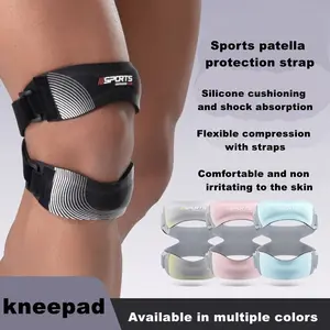 1PC Silicone Patellar Strap, Ultra-Thin Compression, Honeycomb Silicone Pad, Dual Shock Absorption, Ideal for Running, Basketball, Hiking, Cycling, Patella Bands