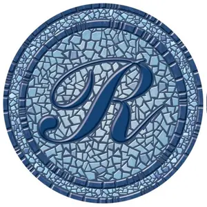 POOLSAIC  59 in. dia. Monogram Mosaic Poolsaic Mat- R