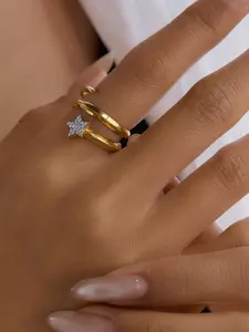 A Sweet Romantic And Exquisite Gift For Your Girlfriend Featuring A Diamond Five Pointed Star Three Layer Stainless Steel 18k Gold Plated Waterproof And Anti Allergy Jewelry