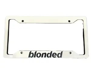 Blonded License Plate Frame Black and White - Stylish and Durable Car Accessory for Enhanced Vehicle Visibility