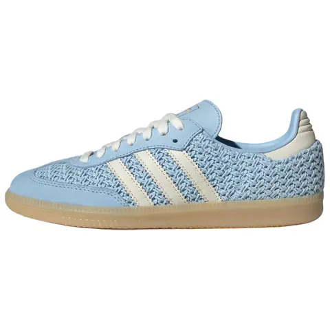 adidas Samba OG 'Knit Clear Sky Off White' Women's Fashion Footwear Casual Closed Walking Everyday Shoes Crochet Sneaker Shoe Girl