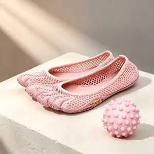 Women's Breathable Honeycomb Mesh 5-Toe Flat Shoes, Lightweight Slip-On Minimalist Barefoot Yoga Footwear for Walking, Daily Wear