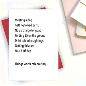 Funny Healing Card with Good Moments List, Birthday Wish/daily Surprise Card, Creative Holiday Greeting Gift for Friends