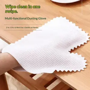 5pcs/10pcs Household Cleaning Gloves, Dust Removal, Window Wiping, Anti-Static Non-Woven Fabric, Washable Fish Scale Gloves