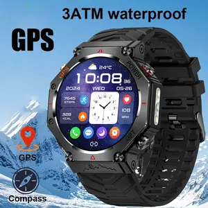 1.39-inch GPS smartwatch, multi sport mode, intelligent touch, 530mAh battery capacity, GPS global positioning, equipped with magnetic charging function, with step counting, distance calculation, calorie consumption, calculator function, game, flashlight