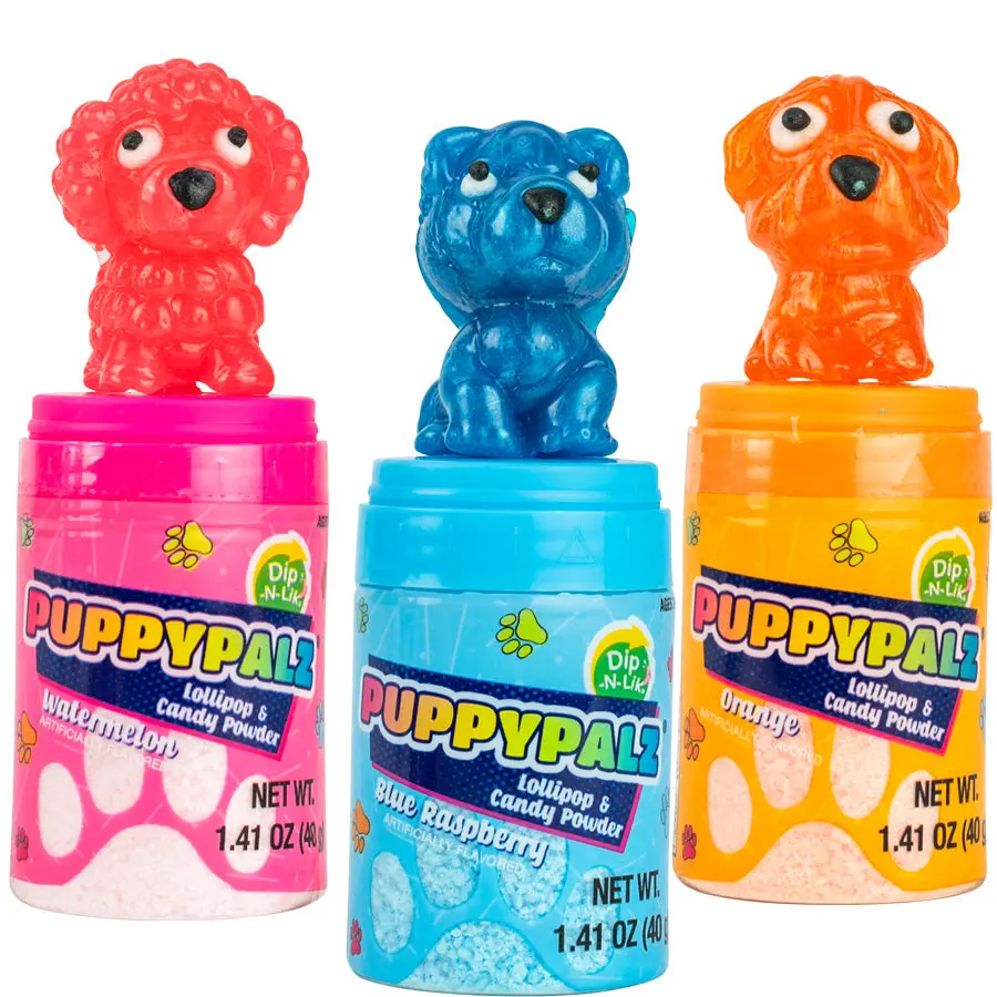 PuppyPalz Dip-N-Lik | Watermelon, Blue Raspberry, or Orange | Lollipop & Candy Powder 1.41 oz