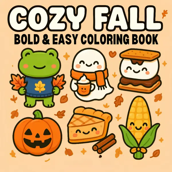 Halloween Fall Gift Cozy Fall Coloring Book for Kids & Adults: 40 Cute & Easy Autumn Designs for Relaxation, Creativity & Fun (Cozy Seasonal Coloring Book Series)