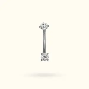 Titanium Crystal Prong Push-Back Curve Rook Barbell