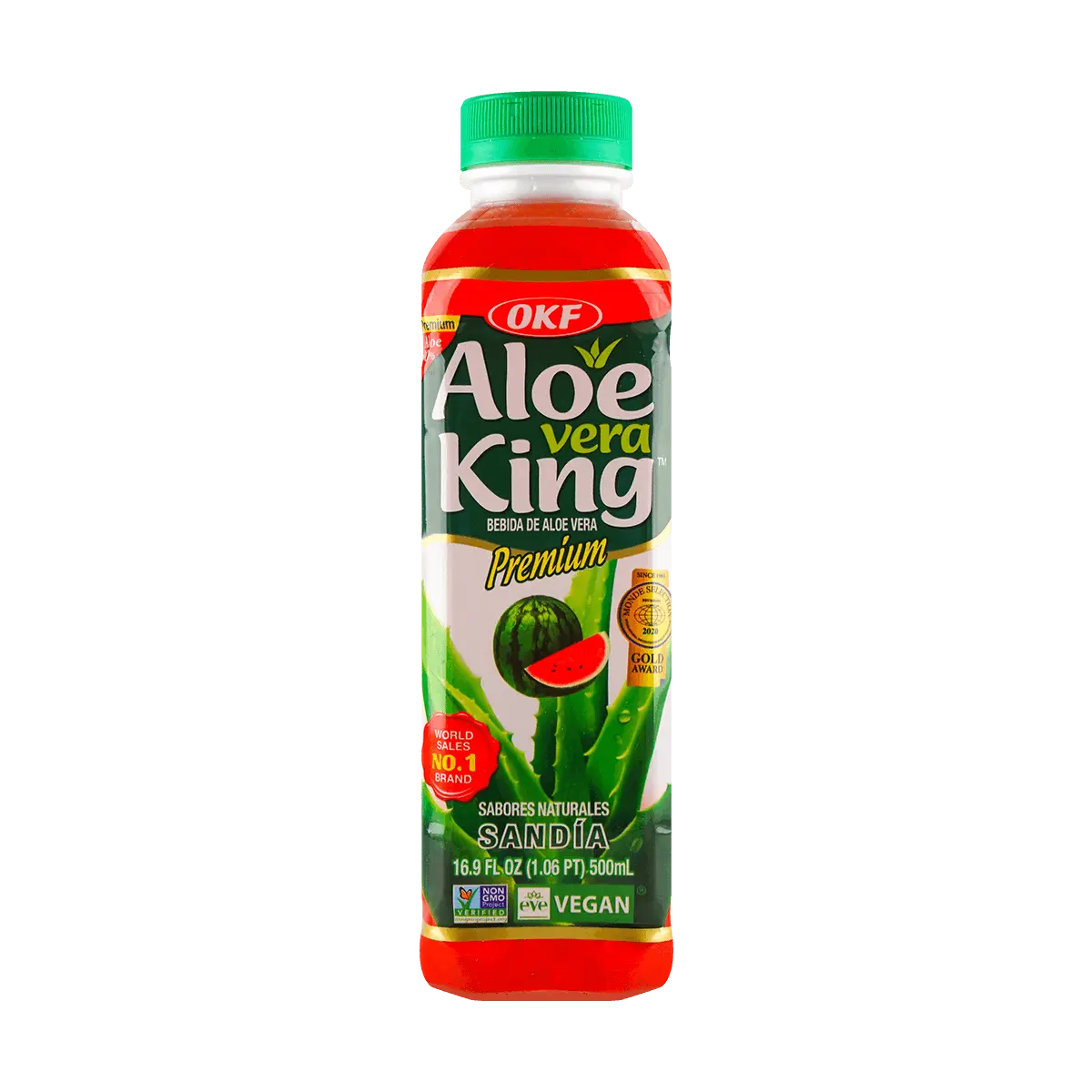OKF Aloe King Watermelon Drink 500ml - Zero Sugar, Low Calorie, Natural Aloe Vera Juice Beverage