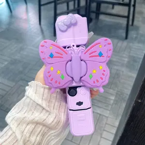 Luxury Cute Cartoon Handmade DIY Silicone Handheld Camera Case, Full Protection for Dji Pocket3, Ultra-Thin Soft Gel, Portable with Lanyard