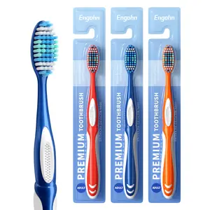 Engohn 10pcs Flexible gum-protecting adult toothbrush, deep into the teeth to remove stains and protect the gums, high-elastic brush wire, designed for sensitive mouths, BPA and latex free