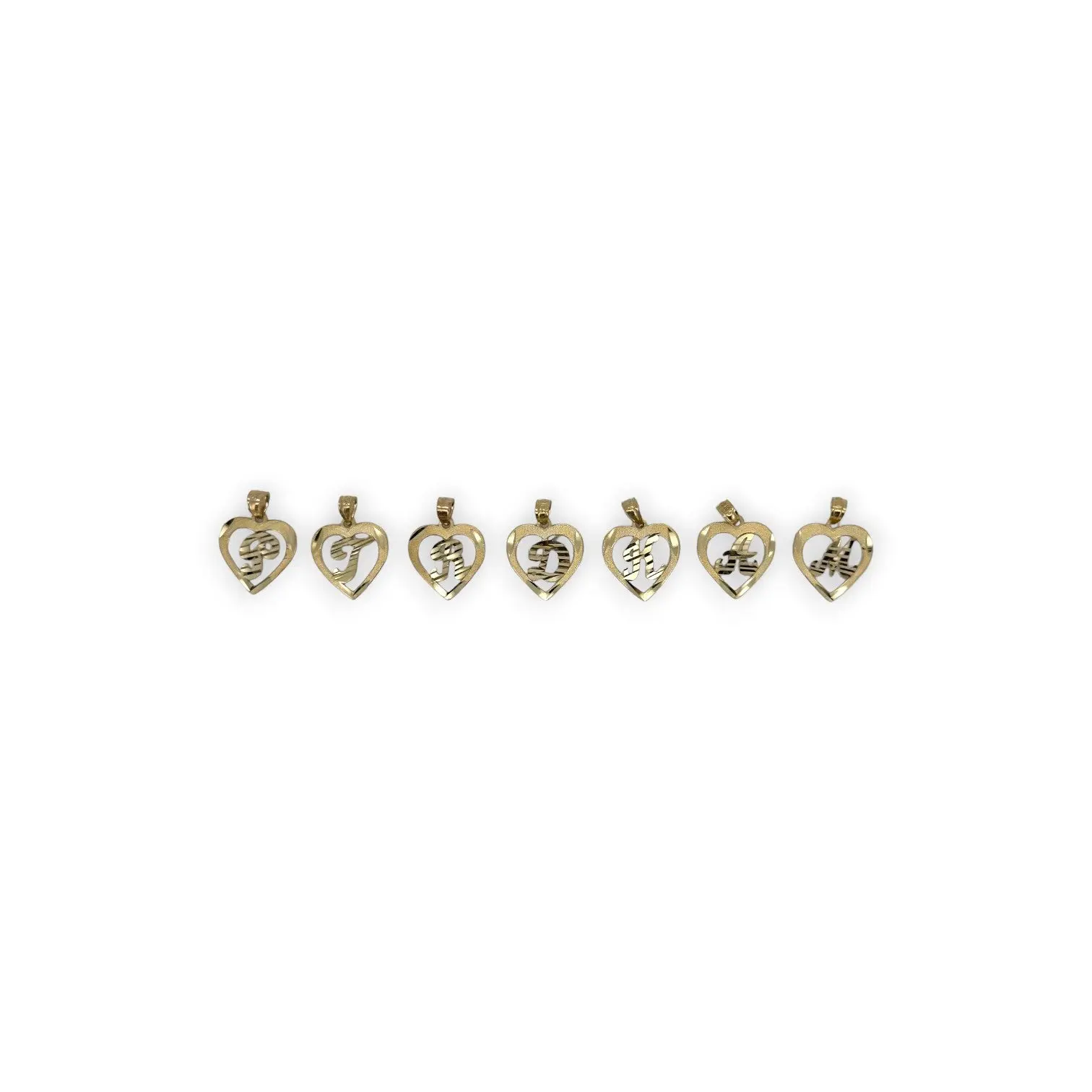 Initials Heart Pendant - 10K Yellow Gold