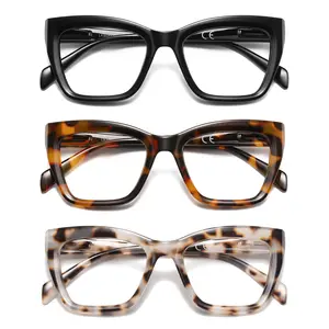 Oversized Reading Glasses Women Men Oprah stylish Trendy Blue Light Blocking Computer Square Trend Reader Spring Hinge Eyewear lenses