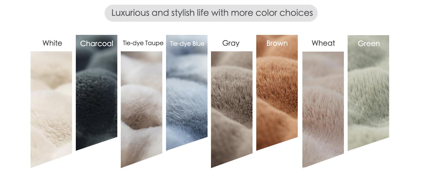 【Clearance】Macinso Fluffy Bubble Home Blanket, Faux Rabbit Fur Winter Warm Soft, Bedroom Decor Cozy for Women Men