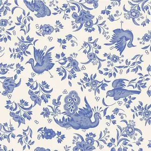 Hester and Cook Blue Regal Peacock Cocktail Napkin - pack of 20