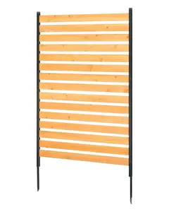 Wood Privacy Fence Panel For Outdoor Air Conditioner Unit - Slatted 39 Inch Wide By 61 Inch Long Fence, 1 Panel, Weather Resistant, Durable Construction, Easy Install, Ideal Yard, Garden, Patio Privacy Screen