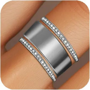 2-Pack 14K Gold Plated Stacking Rings for Oura Ring Gen 4/Gen 3, Cubic Zirconia Simulated oura ring stack Diamond Rings for Women