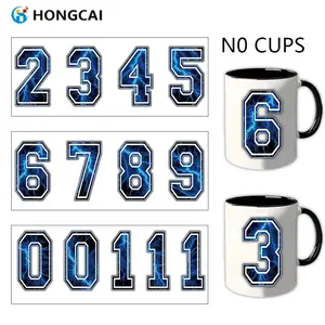 3 Piece UV DTF Stickers Lightning Number Theme Compatible with Libbey Cup Clear Durability Ideal for DIY Sports Memorabilia Personalized Gifts Handmade Decor