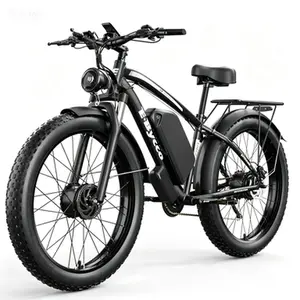 E·Bycco 24Inch 6000W Peak Dual Motor Electric Bike for Adults, 52V 32Ah Battery, 40-45MPH&100Miles Long Range AWD E-Bicycles, 7-Speed Fat Tire   Mountain E-Bikes, Hydraulic Disc Brake, Men Women Commuter Ebikes sport and outdoor
