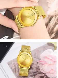 Women's Fashion Round Dial Analog Quartz Watch, Fashion Watch for Party, Daily Clothing Decor, Trendy All-match & Exquisite Watch for Birthday Gift with Box