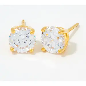 Diamonique 100-Facet 3.00 cttw Stud Earrings, 18K Gold Plated
