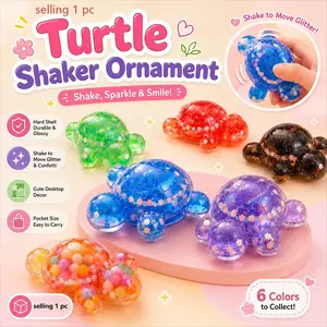 Shaking Turtle Stress-Relief Toy, Stress Relief Gadget: Shake for mesmerizing, fluid motion. A desktop ornament perfect for office/study spaces, home, photography displays, and decorative gift for birthdays and holidays