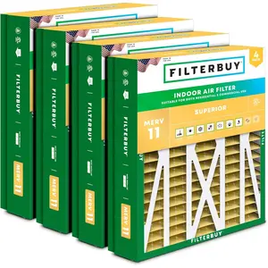 Filterbuy 21x21.5x5 Air Filter (4-Pack), Pleated MERV 11 Allergen Defense HVAC AC Furnace Air Filters for Trane Perfect Fit and American Standard