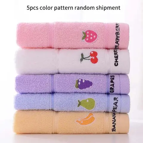 Cute Cartoon Baby Face Shower Towels Set of 5, Soft Absorbent for Sensitive Skin, Ideal for Bathing & Daily Use, Gentle Care Accessories, Gift