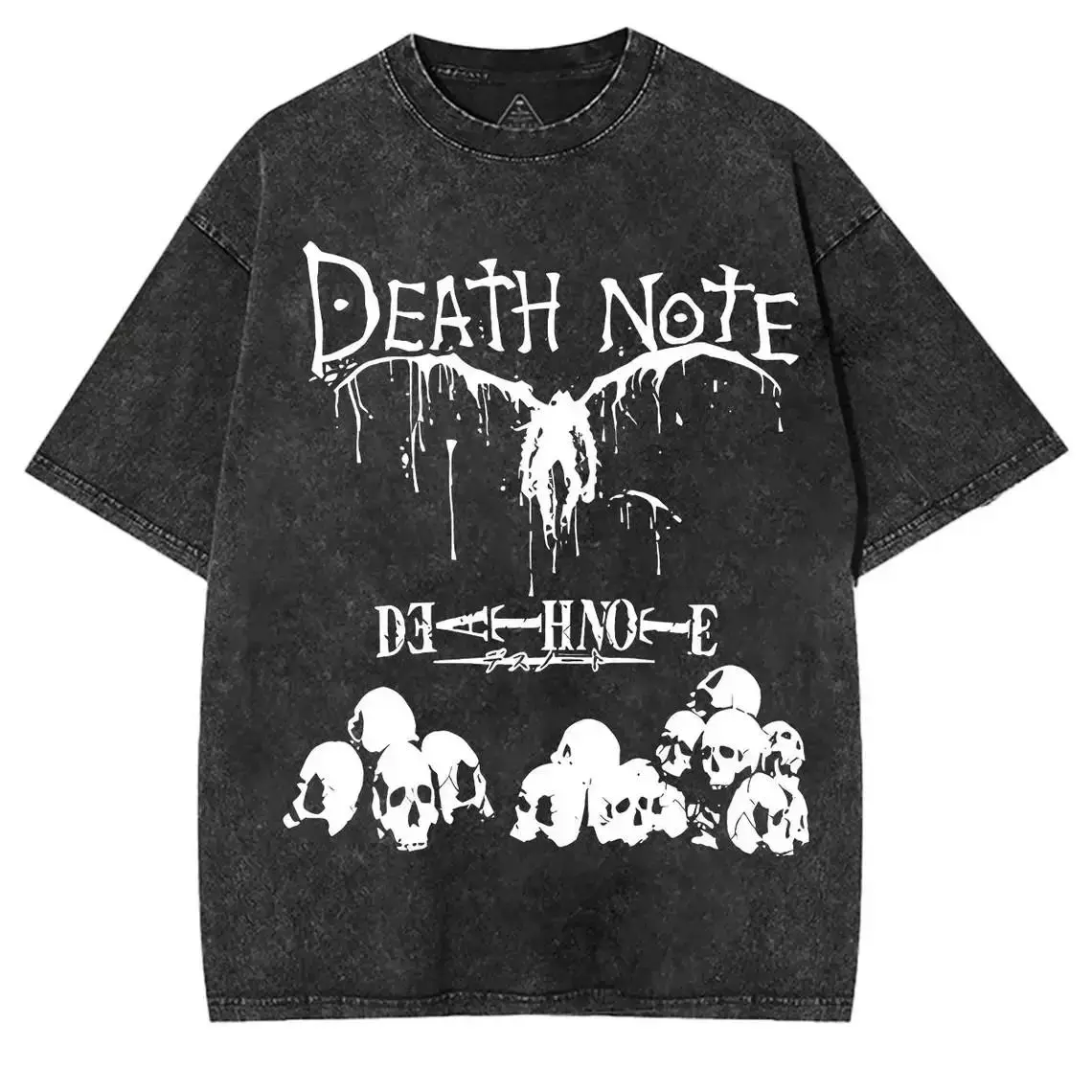 Death Note Washed T-Shirt Anime Streetwear Harajuku Cotton Vintage Tee S-4XL-5XL Unisex Couple T-shirts Men Clothing Retro Washed Cotton T-Shirt Short Sleeve Tshirt