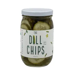 The Dill Chips – Lemony Zest Flavor for Snacking, Burgers & Sandwiches – Organic Ingredients, Less Sodium, Crunchy 16 Oz Jar