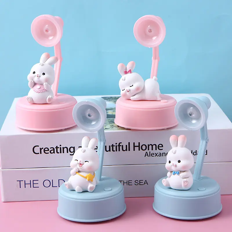 Rumilife Bunny Night Light-Random Cute Bunny Mini Desk Lamp - Adorable Animal Decorative LED Night Light for Bedroom & Office