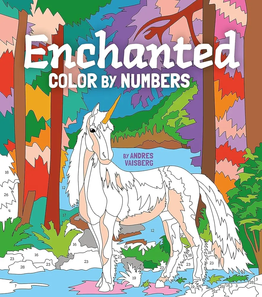 Arcturus Enchanted Paint by Numbers Kit - Thick, High-Quality Paper DIY Painting Supplies with Over 45 Artworks, Sprites, Sea Dragons, Phoenixes, Modern Illustrations & Full-Color Previews for Adults, Kids 8+, Mythical Creatures