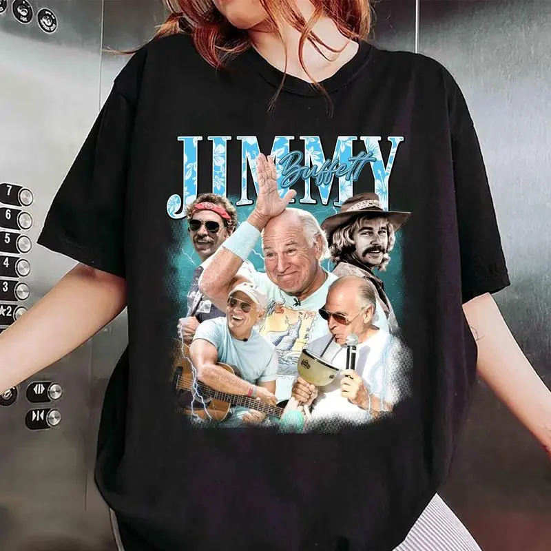 Jimmy Buffett Vintage Graphic T-Shirt, Classic Music Fan Tee, Retro Concert Tour Style Top, Casual Streetwear, Unisex Menswear Womenswear, Gift for Him Her Fan Merch Outfit