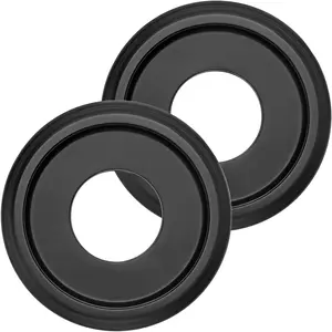 2 Pack Molded PU Ceiling Medallion for Light Fixtures and Pendants, 10" OD x 4" ID x 1" P Fits Canopies up to 7-1/4", Black