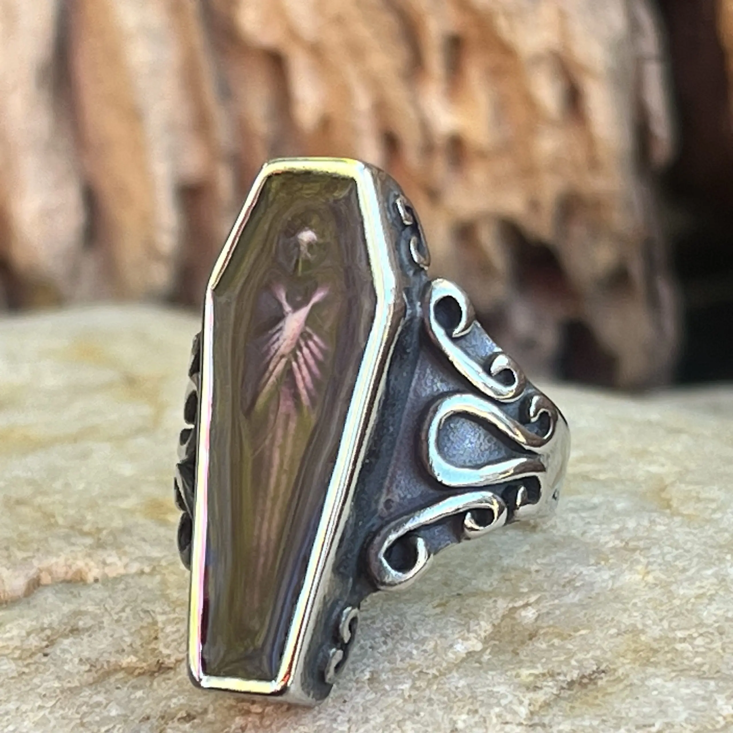 Vampire Black Coffin Ring