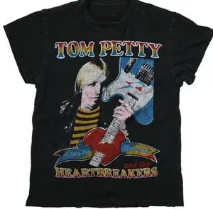Tom Petty - The Heartbreakers Guitar Black All Size Gift Men's Tee FA1322