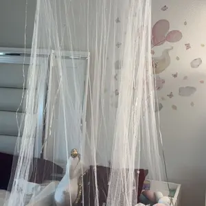 Solid Color Mosquito Net Bed Canopy, 1pc Round Dome Mosquito Netting Bed Tent, Princess Canopy Bedding for Home Bedroom Dormitory Hotel