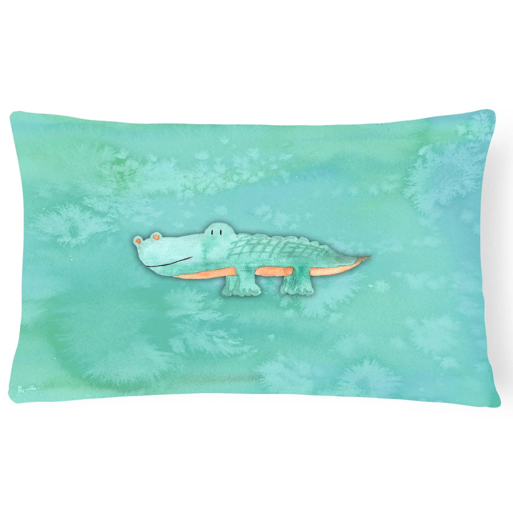 Alligator Watercolor Decorative Throw Pillow (12x16in) - Polyester Fabric, Meticulous Weave, Indoor/Outdoor Accent Cushion with Insert for Sofa, Patio Furniture, Patio/Porch, Water-Resistant