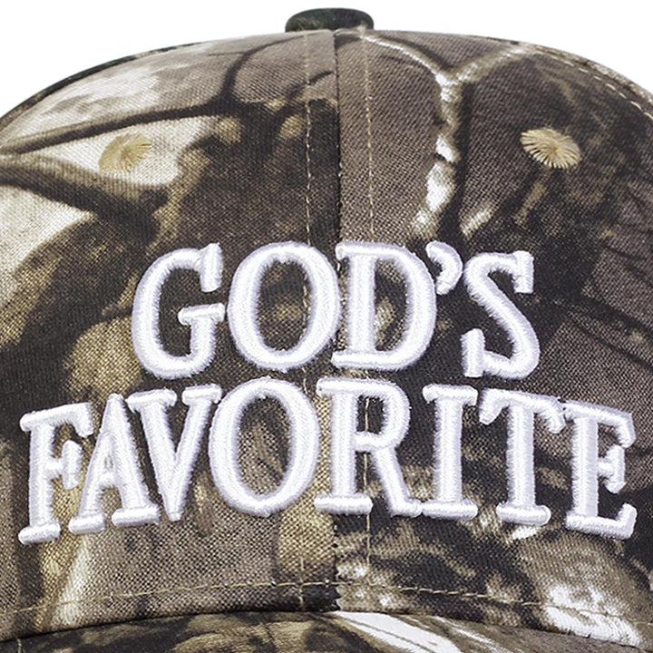 God's Favorite Camo Trucker Hat - Sun Protection, Adjustable Fit, Versatile for Outdoor Activities, Comfortable All-Day Wear