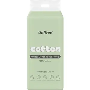 [Only For LIVE] Unifree Facial Towels l Dry Wipes l8-Pack (Total 800 Count) - Disposable Face Towel