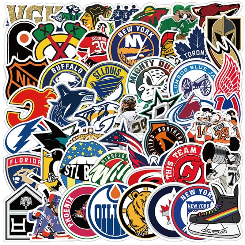 50 Ice Hockey Graffiti Stickers Locomotive Helmet Luggage Refrigerator Skateboard Stickers Waterproof Stationery Stickers Graphic Decal